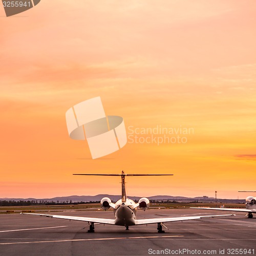 Image of Airplane at sunset