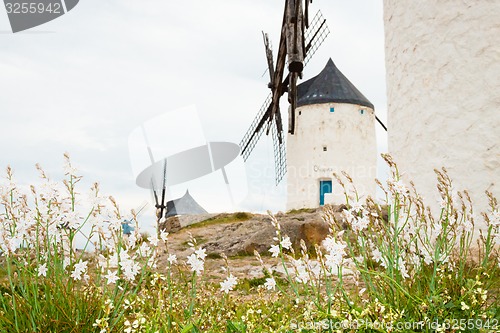 Image of Vintage windmills in La Mancha.