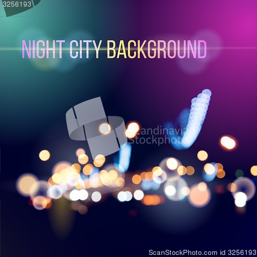 Image of Blurred defocused lights of city traffic. Vector background. 