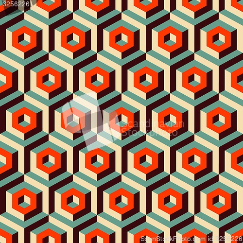 Image of Seamless abstract 3d background with hexagonal elements. 