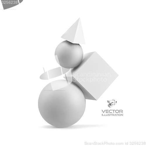 Image of 3d geometrical composition. Abstract vector illustration. 