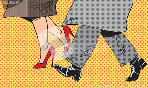 Image of Feet man and woman Shoe go bad weather street pop art comics ret