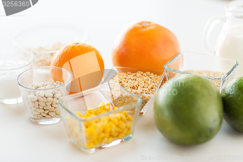 Image of close up of food ingredients on table