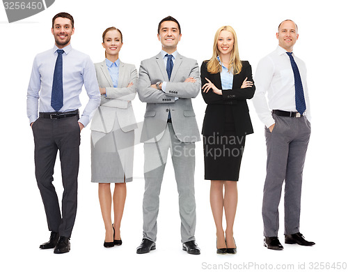 Image of group of smiling businessmen