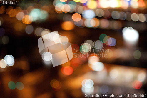 Image of colorful bright lights on dark night background