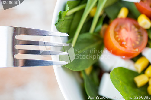 Image of close up of vegetable salad bowl