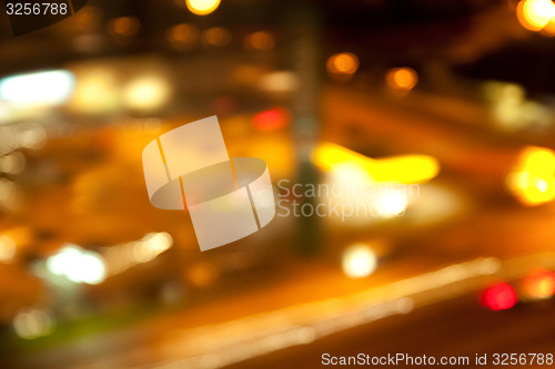 Image of golden bright lights on dark night background