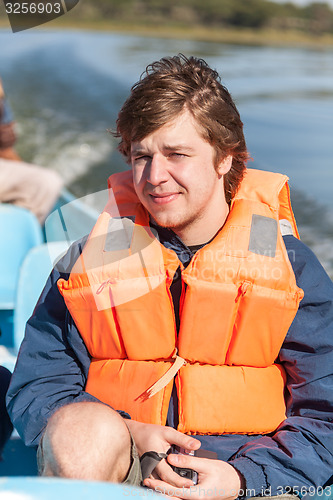 Image of Portrait of a man in  life jacket