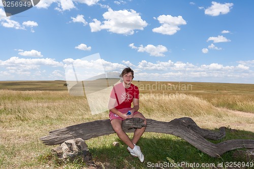 Image of Man in savanna 