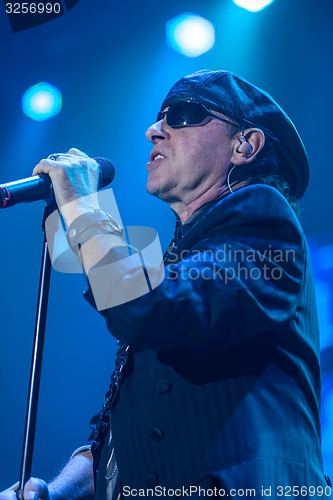 Image of DNIPROPETROVSK, UKRAINE - OCTOBER 31: Klaus Meine from Scorpions rock band performs live at Sports Palace SC \"Meteor\". \"Final tour\"concert on October 31, 2012 in DNIPROPETROVSK, UKRAINE