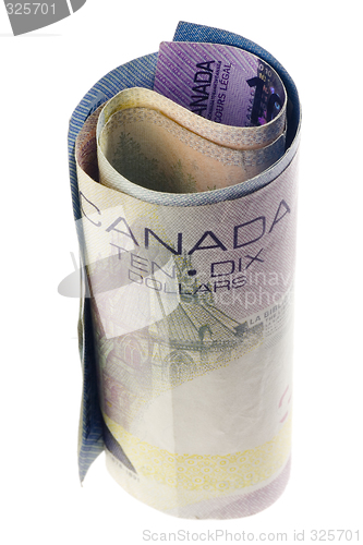 Image of Canadian currency rolled

