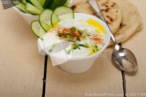 Image of Arab middle east goat yogurt and cucumber salad 