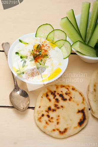 Image of Arab middle east goat yogurt and cucumber salad 