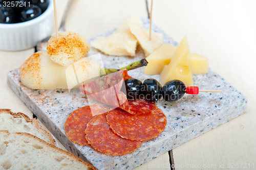 Image of mix cold cut with fresh pears