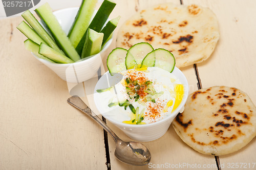 Image of Arab middle east goat yogurt and cucumber salad 