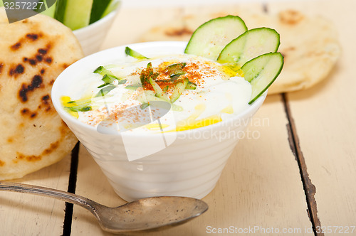 Image of Arab middle east goat yogurt and cucumber salad 