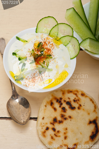 Image of Arab middle east goat yogurt and cucumber salad 