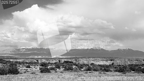 Image of Spanish Valley Waas Mountain Manns Peak Mt Peale Utah