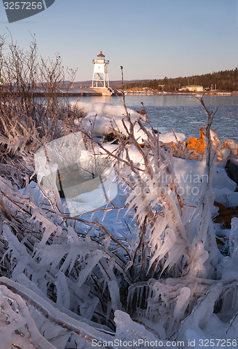Image of Grand Marais Light Lake Superior Cook County Minnesota USA