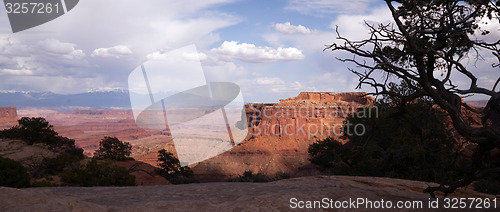 Image of Schafer Canyon Majestic Buttes Storm Approaching Canyonlands