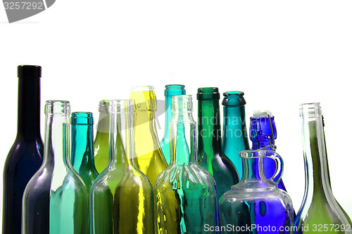 Image of color glass bottles