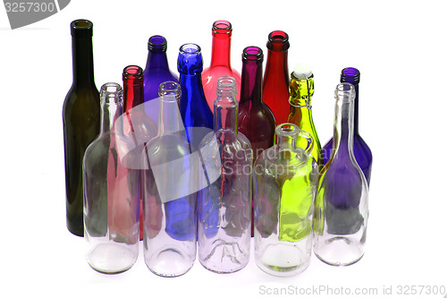 Image of color glass bottles