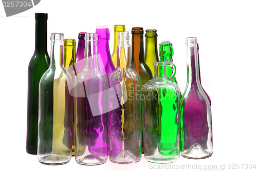 Image of color glass bottles
