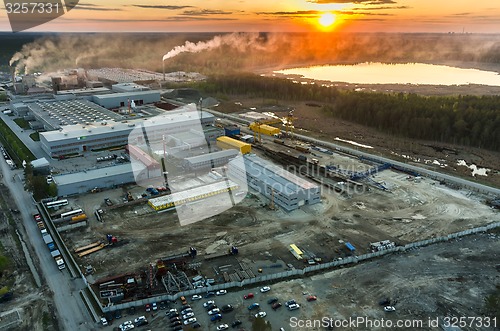 Image of Aerial view on JSC Tyumenstalmost plant. Russia