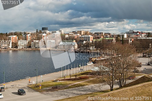 Image of City by lake.