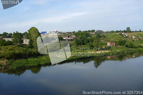 Image of Village on shore.