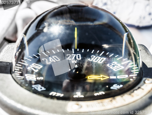 Image of Sailing boat compass helm station