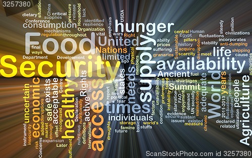 Image of Food security background concept glowing