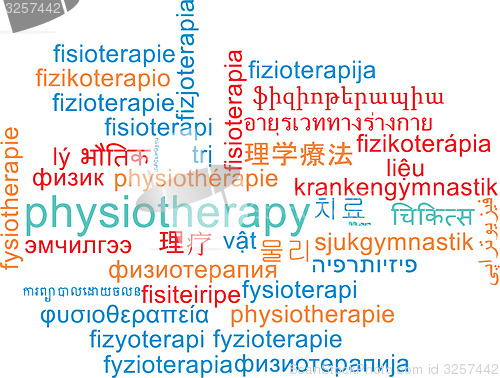 Image of Physiotherapy multilanguage wordcloud background concept