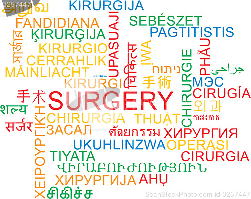 Image of Surgery multilanguage wordcloud background concept