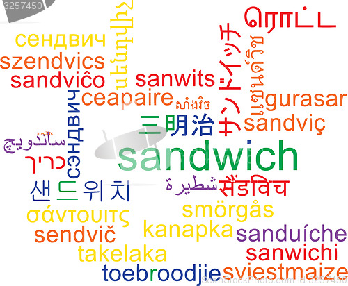 Image of Sandwich multilanguage wordcloud background concept