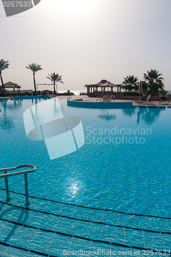 Image of Luxury nice hotel swimming pool in the Egypt.