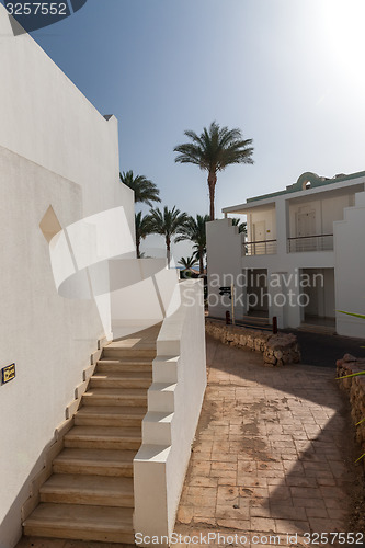 Image of White facade of the building in Egypt