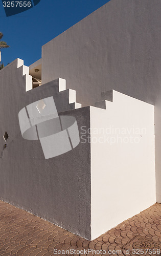 Image of White facade of the building in Egypt