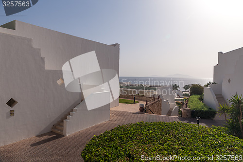 Image of White facade of the building in Egypt