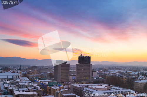 Image of Panorama of Ljubljana in winter. Slovenia, Europe.