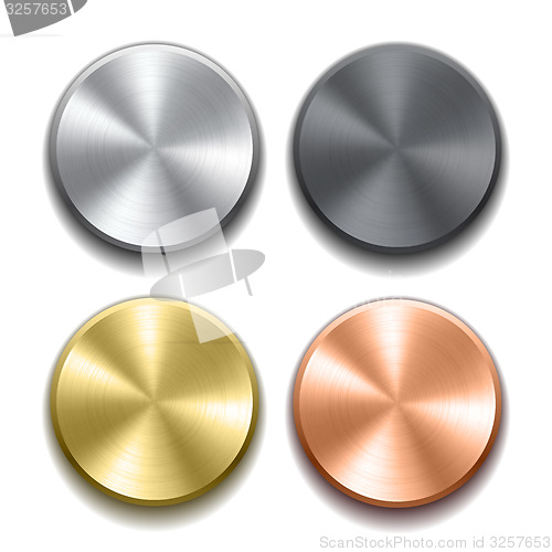 Image of Realistic metal buttons