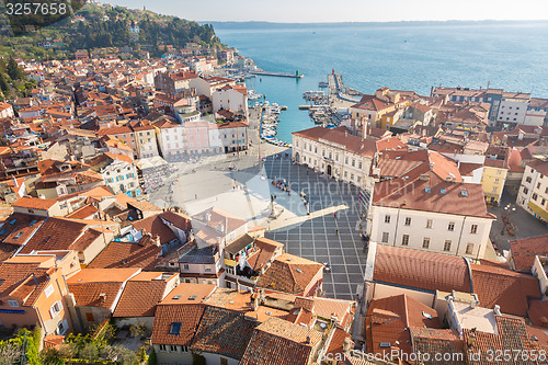 Image of Picturesque old town Piran, Slovenia.