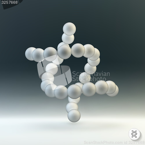 Image of Vector illustration of dna structure in 3d. 