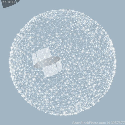 Image of 3d sphere. Global digital connections. Technology concept. 