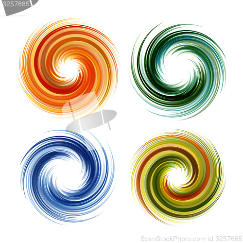 Image of Colorful abstract icon set. Dynamic flow illustration. 