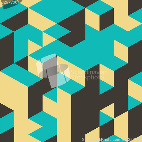 Image of Abstract 3d background. Wall of cubes. Vector illustration. 