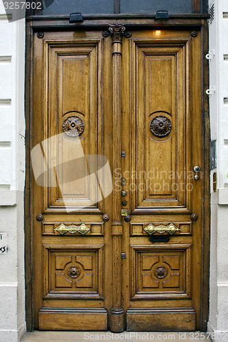 Image of brown wood old door in buenos aires
