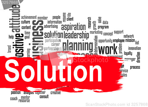 Image of Solution word cloud with red banner