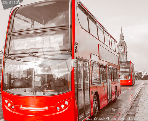 Image of Retro look Red Bus in London