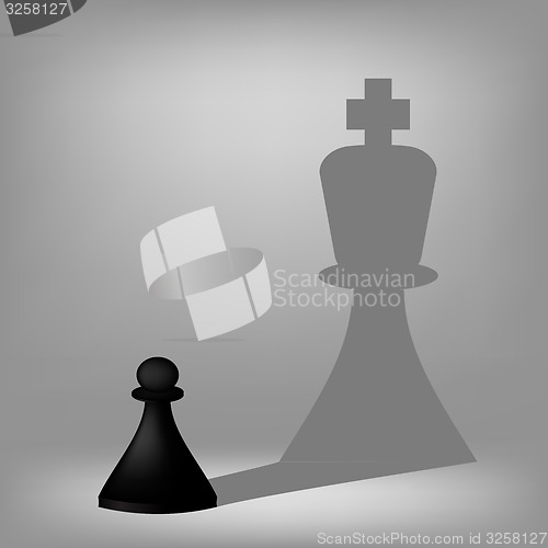 Image of Black Pawn with King Shadow 